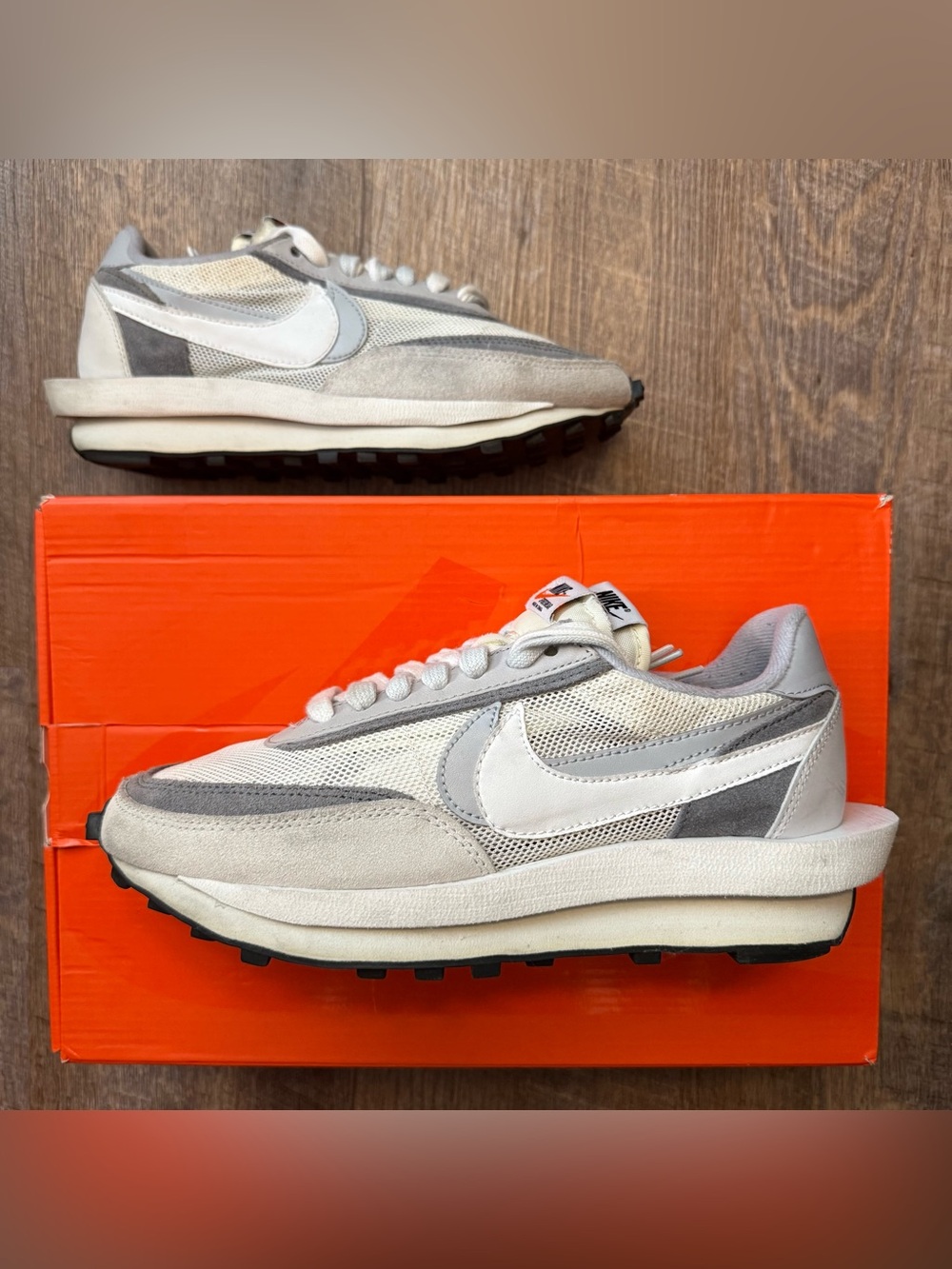 Sacai x Nike LDWaffle Summit White Grey Men’s Size 7.5 Sneakers Shoes BV0073-100